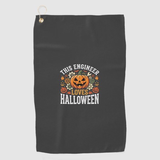 ハロウィン エンジニア かぼちゃ ベクター ゴルフタオル (正面)