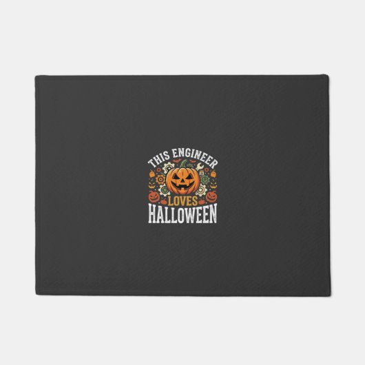 ハロウィン エンジニア かぼちゃ ベクター ドアマット (正面)