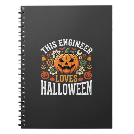 ハロウィン エンジニア かぼちゃ ベクター ノートブック (正面)