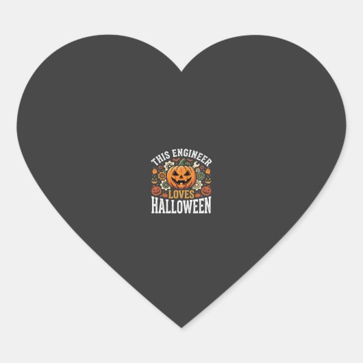 ハロウィン エンジニア かぼちゃ ベクター ハートシール (正面)