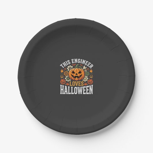 ハロウィン エンジニア かぼちゃ ベクター ペーパープレート (正面)