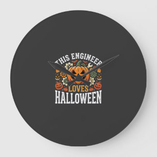 ハロウィン エンジニア かぼちゃ ベクター ラージ壁時計