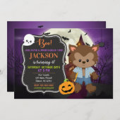 ハロウィン オオカミ 誕生日 招待状 (正面/裏面)