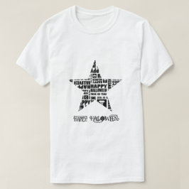 ハロウィン オリジナル クール ホイジカル タイポグラフィ ブラック Tシャツ