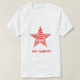 ハロウィン オリジナル プリント クール ウィズミカル タイポグラフィ 赤 Tシャツ