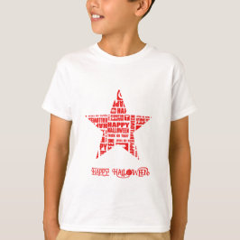 ハロウィン オリジナル プリント クール ウィズミカル タイポグラフィ 赤 Tシャツ