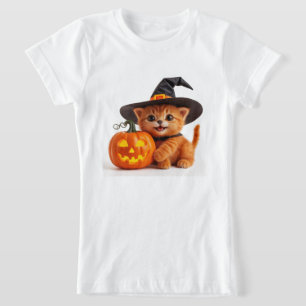 ハロウィン オレンジの子猫 ジャック・オ・ランタン パンプキン 🦇 Tシャツ