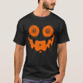ハロウィン オレンジ色のかぼちゃの顔 Tシャツ (正面)