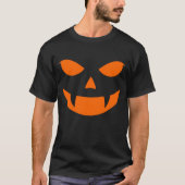 ハロウィン オレンジ色のかぼちゃの顔 Tシャツ (正面)