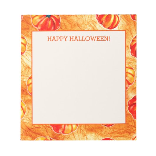 ハロウィン オレンジ色のかぼちゃ ノートパッド (正面)