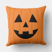 ハロウィン オレンジ色のかぼちゃ 笑顔 クッション (裏面)
