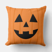 ハロウィン オレンジ色のかぼちゃ 笑顔 クッション (正面)