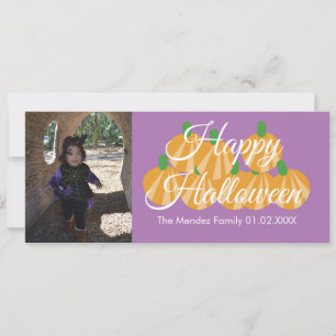 ハロウィン オレンジ色のカボチャのパッチ フォトカード シーズンカード