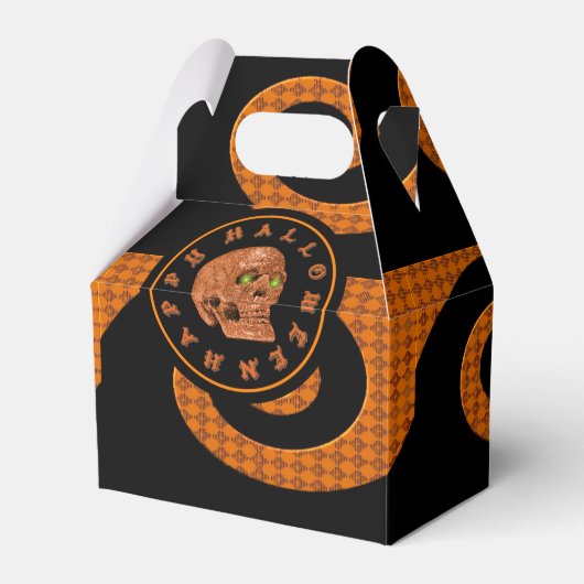ハロウィン オレンジ スカル ガレージ 景品 ボックス (正面サイド)