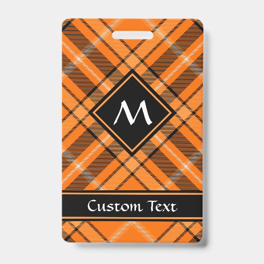 ハロウィン オレンジ タータン バッジ (正面)