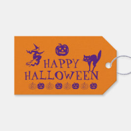 ハロウィン オレンジ パープル 怖い プレゼント ギフトタグ