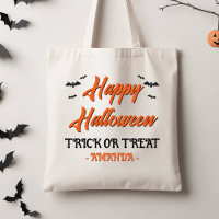 ハロウィン オレンジ 黒 コウモリ トートバッグ