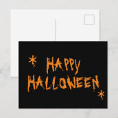 ハロウィン オレンジ 黒 スプーキー スケアリー 面白い ポストカード (正面/裏面)