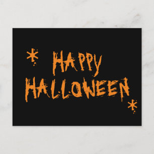 ハロウィン オレンジ 黒 スプーキー スケアリー 面白い ポストカード