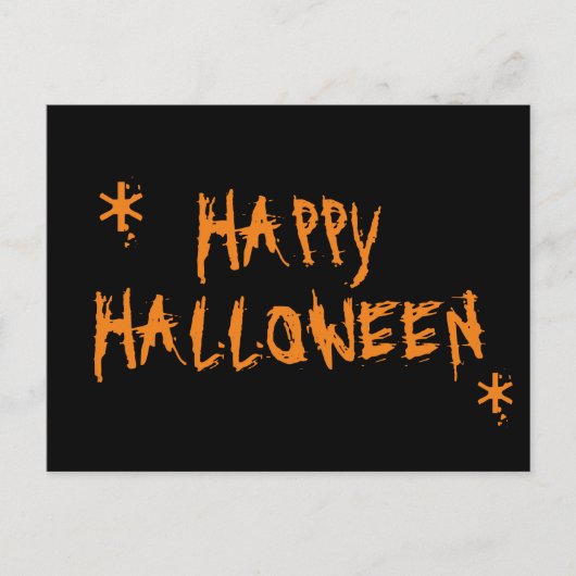 ハロウィン オレンジ 黒 スプーキー スケアリー 面白い ポストカード (正面)