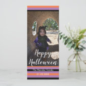 ハロウィン オレンジ 黒 フォト カード (スタンド正面)