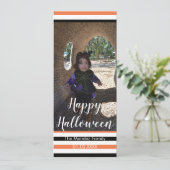 ハロウィン オレンジ 黒 フォト カード (スタンド正面)