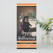 ハロウィン オレンジ 黒 フォト カード (スタンド正面)