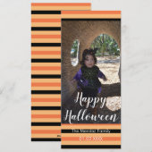 ハロウィン オレンジ 黒 フォト カード (正面/裏面)
