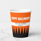 ハロウィン オレンジ 黒 名前入り 紙コップ (裏面)