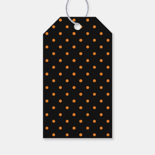 ハロウィン オレンジ 黒 水玉 景品 ギフトタグ (正面)