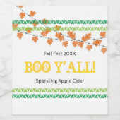 ハロウィン オータム フェスト ファミリー フン BOO Y'ALL ワインラベル (シングルラベル)