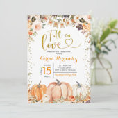 ハロウィン オータム フォール イン ラブ ブライダル シャワー 招待状 (スタンド正面)