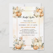 ハロウィン オータム フラワー 感謝祭 ディナー 招待状 (正面)