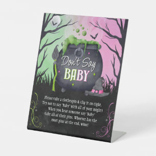 ハロウィン・オータム・ベイビーシャワーサイン Don't Say Baby 台座サイン