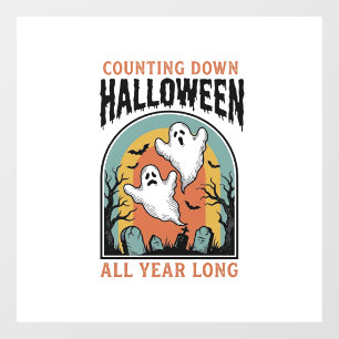 ハロウィン カウントダウン Tシャツ ヴィンテージ 墓場 グラフィック ウィンドウサイン