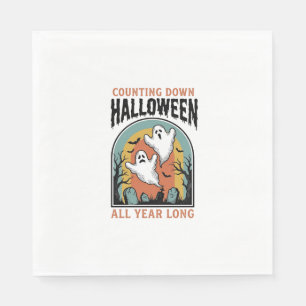 ハロウィン カウントダウン Tシャツ ヴィンテージ 墓場 グラフィック スタンダードランチョンナプキン