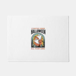 ハロウィン カウントダウン Tシャツ ヴィンテージ 墓場 グラフィック ドアマット