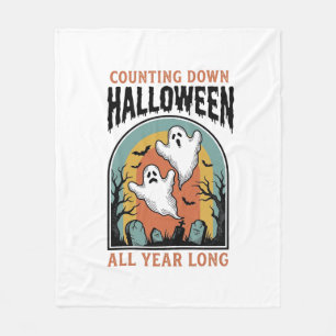 ハロウィン カウントダウン Tシャツ ヴィンテージ 墓場 グラフィック フリースブランケット