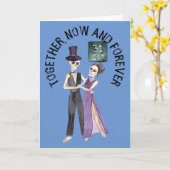 ハロウィン カップル向け 5" x 7" 折りたたみ式グリーティングカード カード (黄色い花)