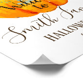 ハロウィン、カボチャのウェルカムサイン ポスター (角)