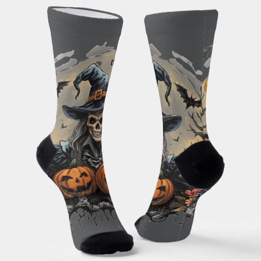 ハロウィン,カボチャの守護者,ドクロ,カボチャ ソックス (傾斜あり)