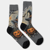 ハロウィン,カボチャの守護者,ドクロ,カボチャ ソックス (右)