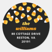 ハロウィン カボチャの実の返信先住所ラベル ラウンドシール (正面)