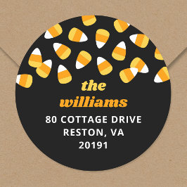 ハロウィン カボチャの実の返信先住所ラベル ラウンドシール