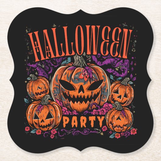 ハロウィン, カボチャの集会が花開く, ゴシック ペーパーコースター (正面)