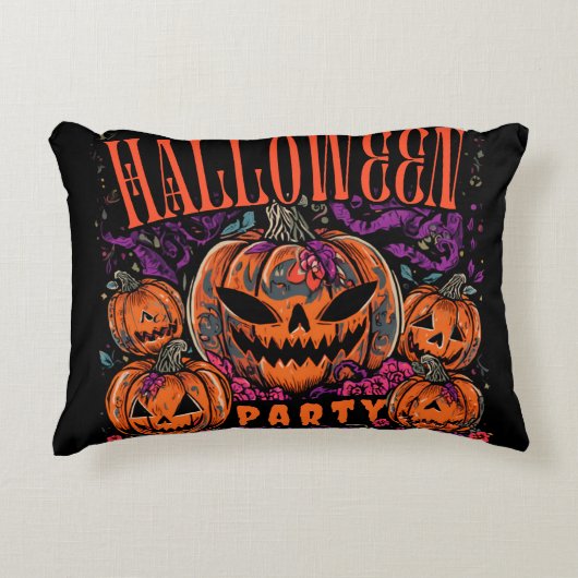 ハロウィン, カボチャの集会が開花, ゴシック アクセントクッション (正面)
