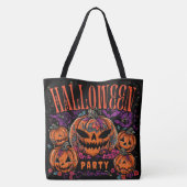 ハロウィン, カボチャの集会が開花, ゴシック トートバッグ (裏面)