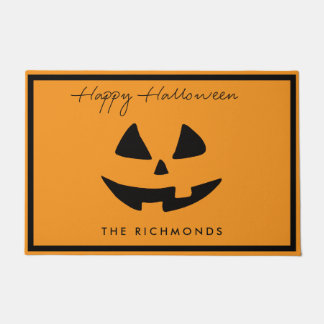 ハロウィン カボチャの顔 オーダーメイド ドアマット