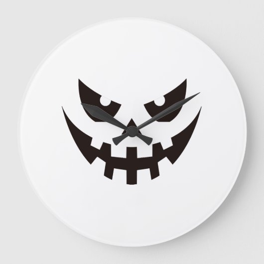 ハロウィン カボチャの顔 ラージ壁時計 (正面)