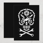 ハロウィン カボチャの骸骨 オートバイ モトクロス バイク 招待状 (正面/裏面)